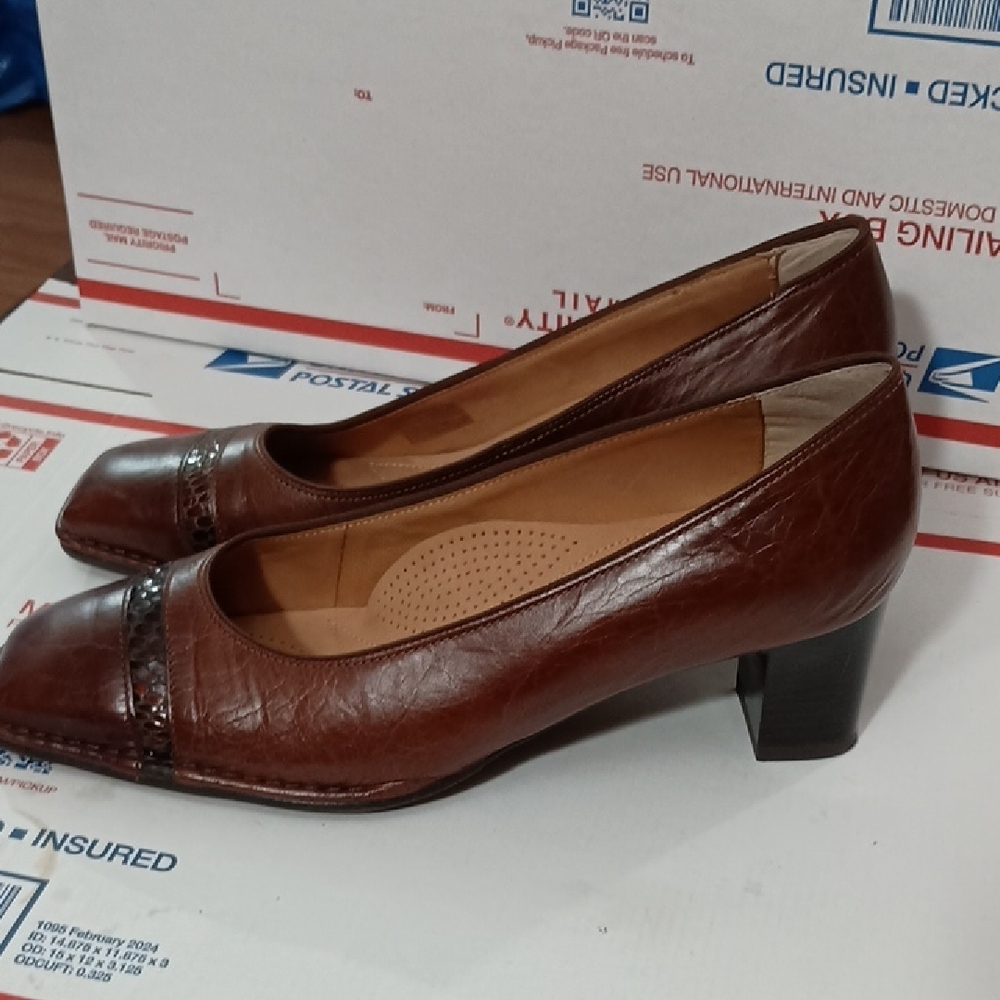 ARA FLEX RELAX Elegant Brown Leather Women's Shoes SIZE 39/8.5 - Picture 3 of 6